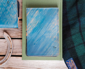 Single Barrel Collection  Yardage Book / Scorecard Holder in Compiel Shell Cordovan Marbled Blue