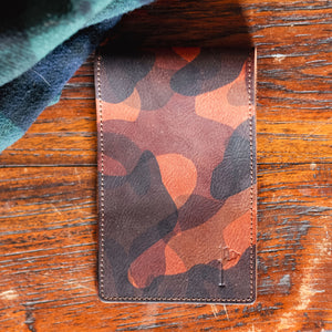 Yardage Book / Scorecard Holder in La Perla Azzurra Camo leather