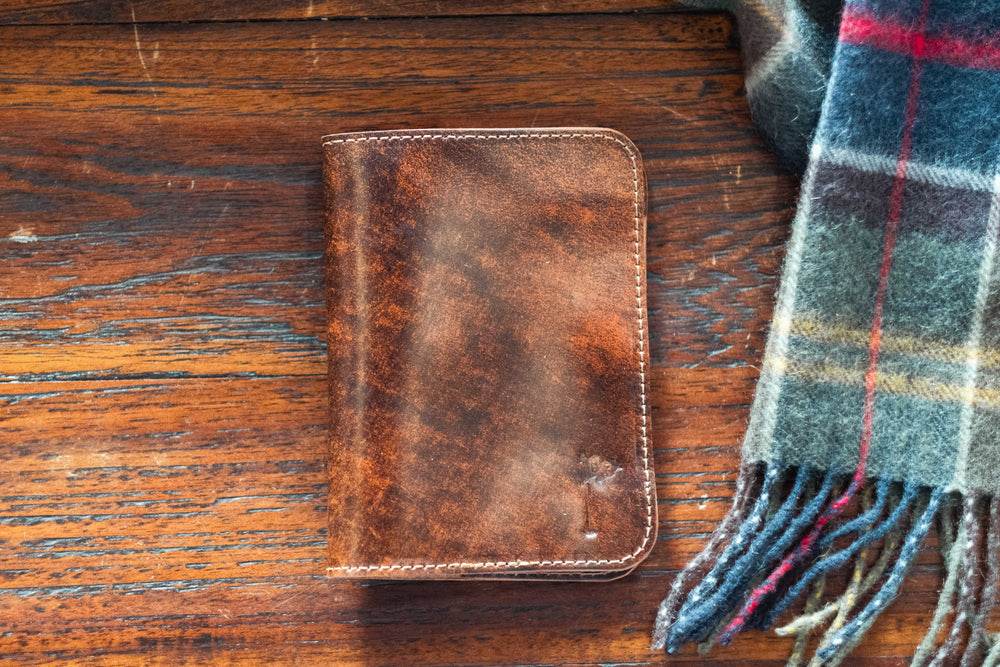 Single Barrel Collection Minimalist Scorecard Holder in  Shell Cordovan Marbled