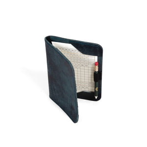 Leather Minimalist Golf Scorecard Holder in Pueblo Navy