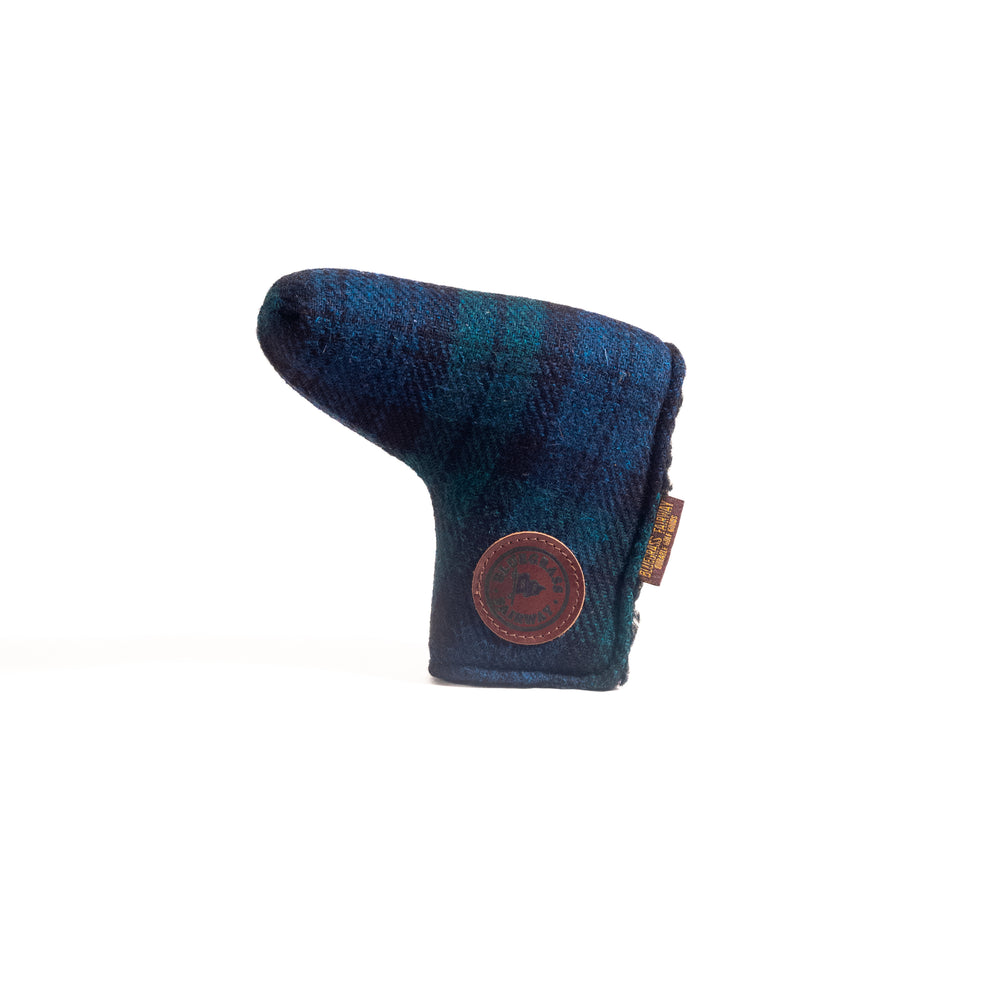 Redan putter cover in Harris Tweed Black Watch