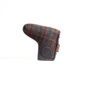 Redan putter cover in Harris Tweed Olive Check