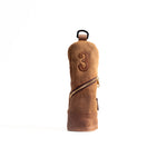 Waxed Canvas golf Headcover in Tan 3 fairway wood