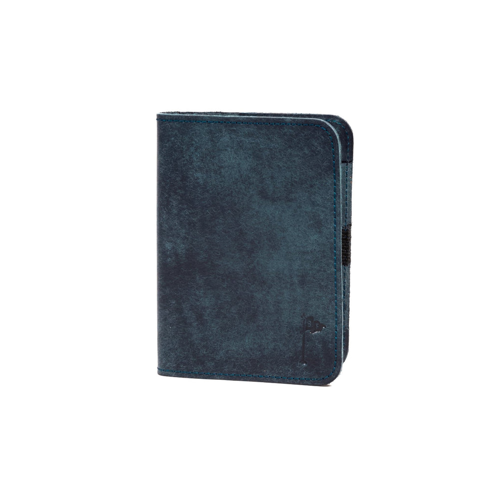 Leather Minimalist Golf Scorecard Holder in Pueblo Navy