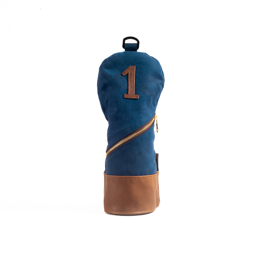 Waxed Canvas golf headcover in Navy Driver