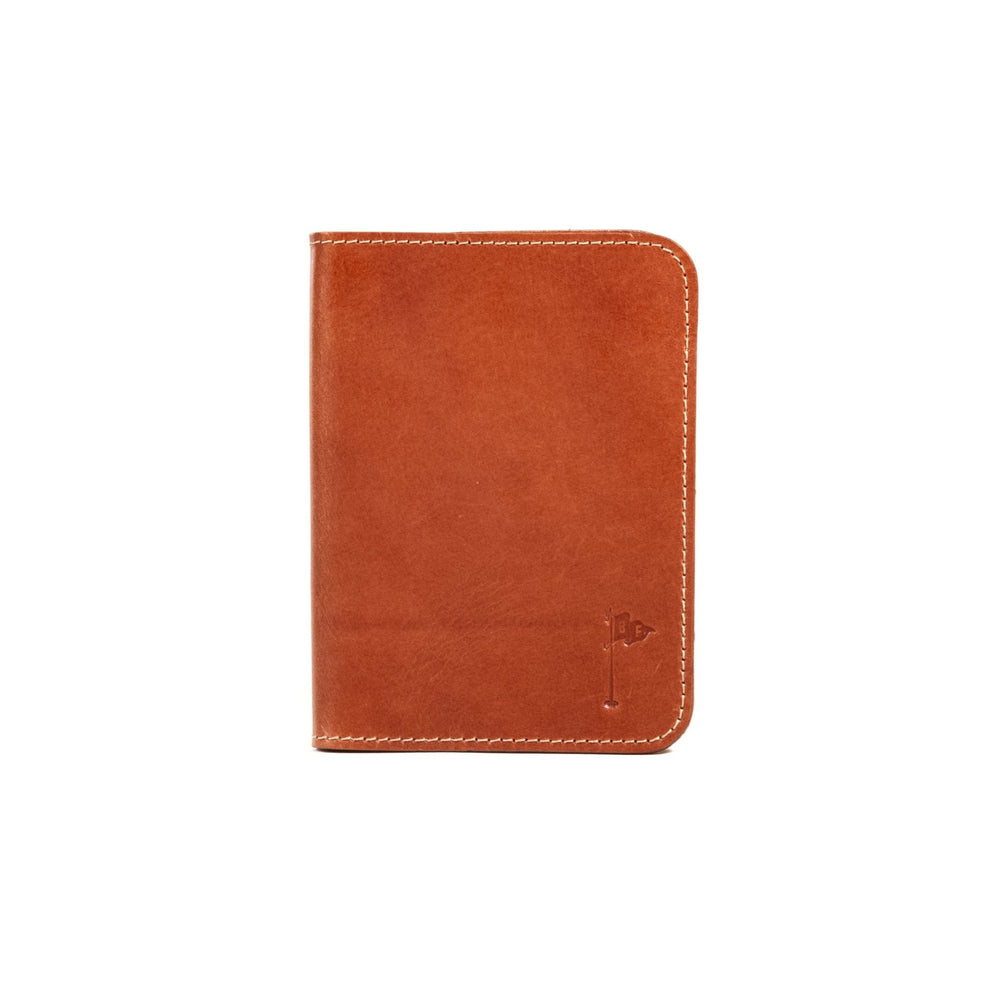 Handmade Leather Minimalist Golf Scorecard Holder in Buttero Chestnut